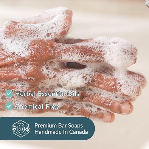 Miniatura 8 de Jabón en barra natural vegano de 61, coco, paquete de 3, jabón hecho a mano con aceites esenciales de primera calidad, jabón en barra facial y