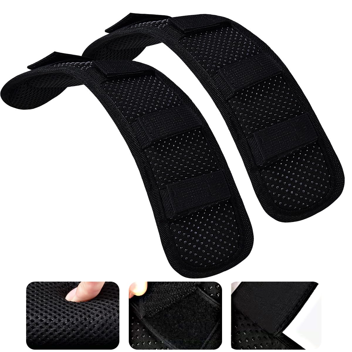 ZINZ 2-Pack Universal Shoulder Pad with Ultra Thick Cushion for Bag Luggage Bag Crossbody, Plus Long & Anti-Slip & Breathable,Black