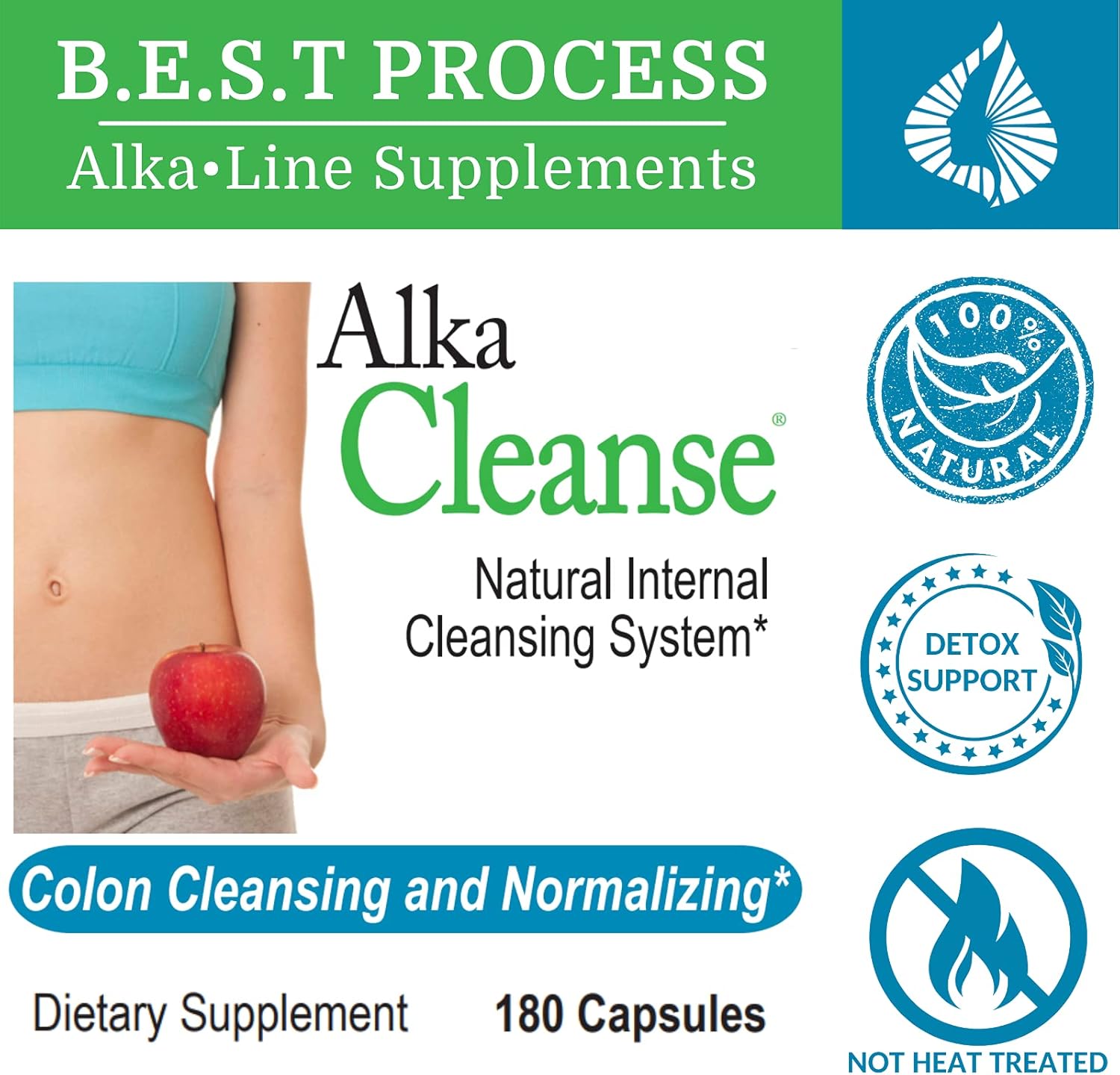 Alka•Cleanse Best Process Alkaline — Herbal Detox Colon Cleanse & Digestive Distress Formula — Psyllium Husk, Probiotics, Enzymes & Herbs (2)