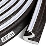 40 Feet Door Weather Stripping, Kerf Weather Stripping for Doors with Groove, Kerf Door Seal for Large Gap and Easy Installation(40, Brown)