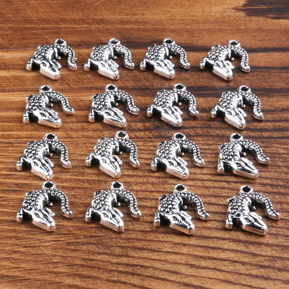 40Pcs Silver Crocodile Charms Pendants For Jewelry Making Bracelet Accessories DIY Findings Beading and Jewelry Making - Image 7