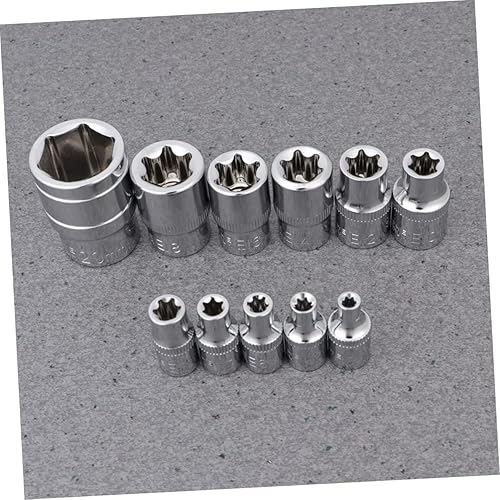 Miniatura 8 de Llave de manga E de acero vanadio para reparación de automóviles, 11 unidades, color plateado