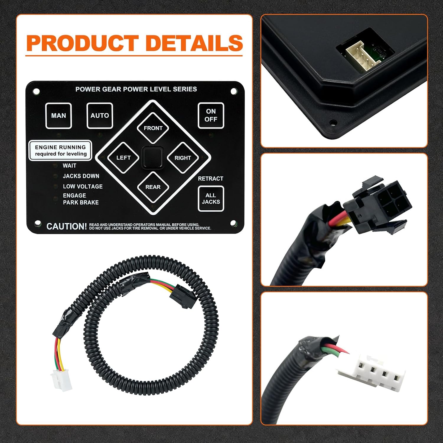 XHEIN 368991 Electronic Leveling Touch Pad Kit for Power Gear Leveling System | Electronic Leveling Touch Pad Control Module with Harness Adapter , Replace 359080 359072 140-1226 500629 500629S