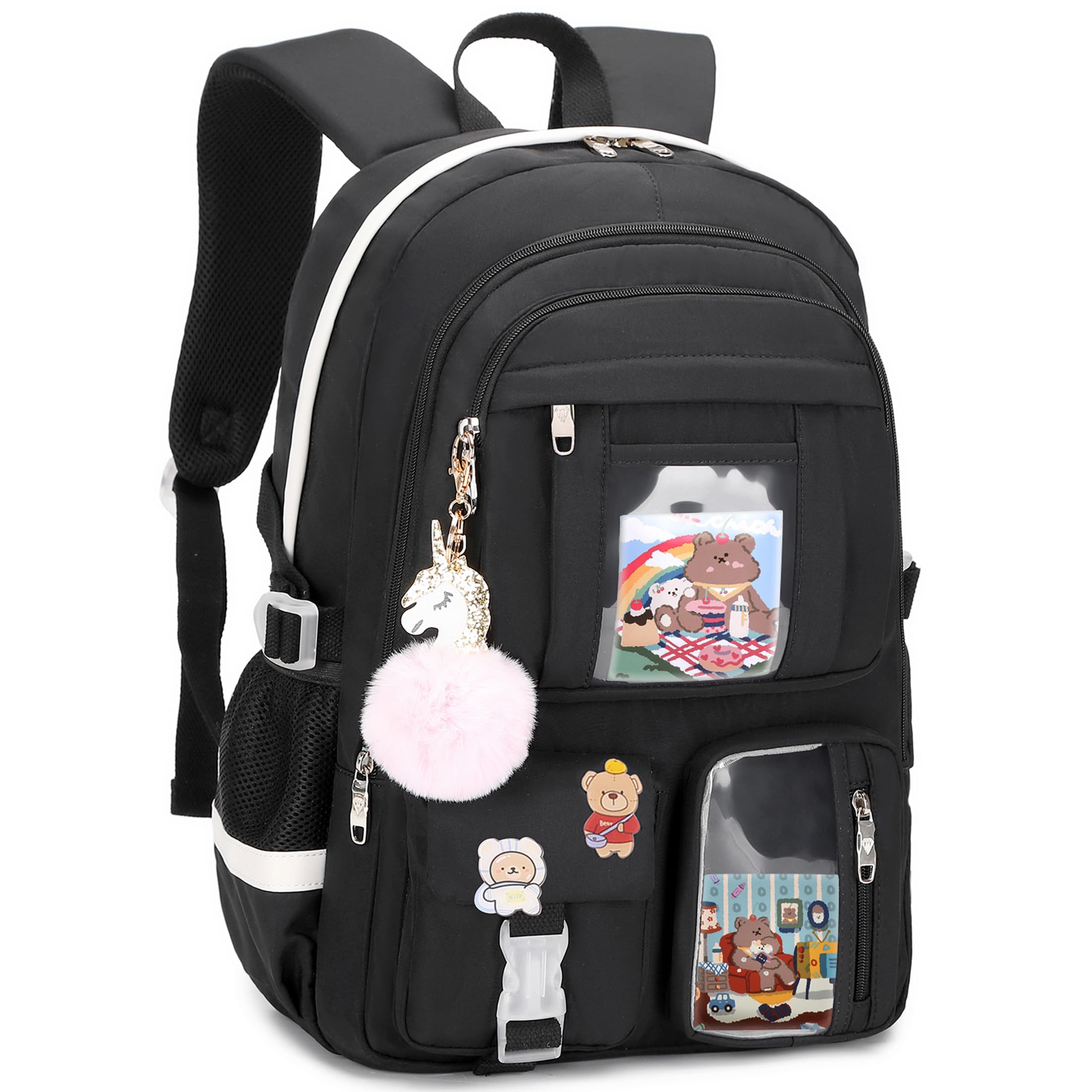 Backpacks for Girls,Laptop Backpack 15.6 Inch School Bag Cute College Large Bookbags Travel for Teens Women Students Anti Theft Daypack (Black)