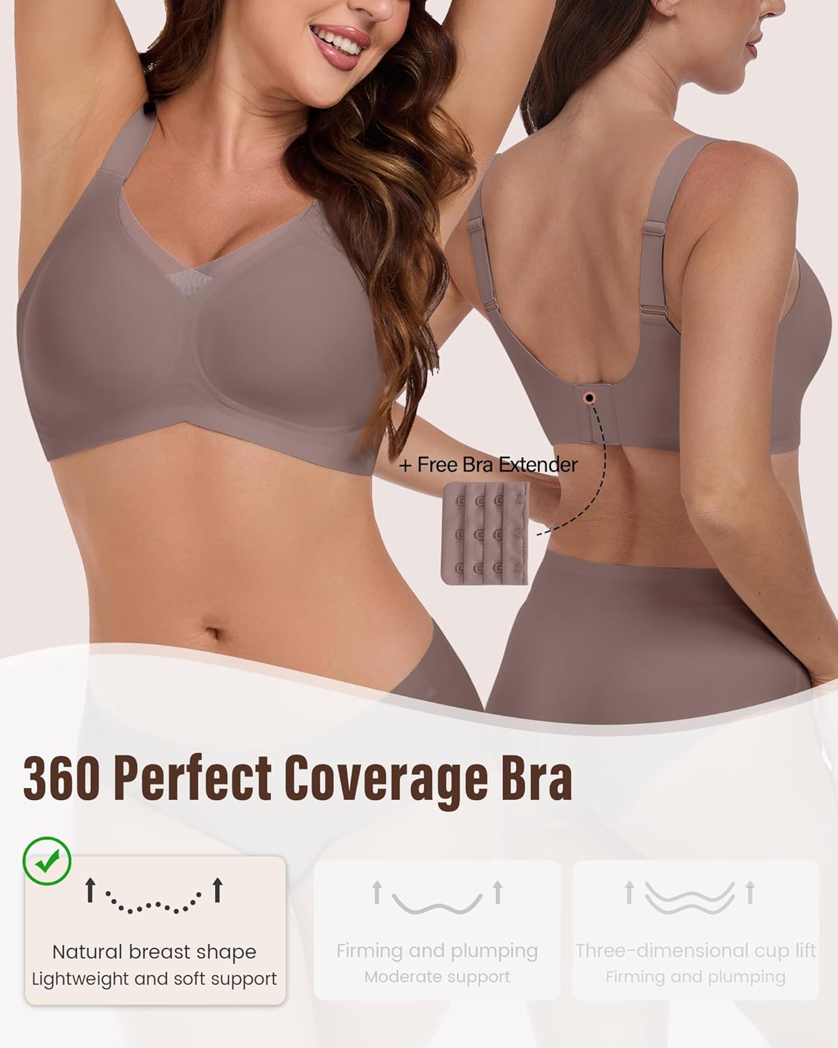 Owucozy Jelly Bras for Women Push Up Bra for Women Seamless Bras No Show Comfort Full Coverage Push Up Wireless T Shirt Bra - Image 4