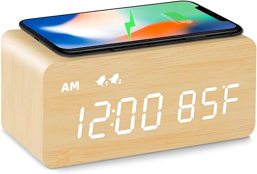 Amazon Com Mosito Digital Wooden Alarm Clock With Wireless Charging 0 100 Dimmer Dual Alarm Weekday Weekend Mode Snooze Wood Led Clocks For Bedroom Bedside Desk Kids Bamboo Home Kitchen Amazon Com Mosito Digital Wooden Alarm Clock With Wireless Charging 0 100 Dimmer Dual Alarm Weekday Weekend Mode Snooze Wood Led Clocks For Bedroom Bedside Desk Kids Bamboo Home Kitchen