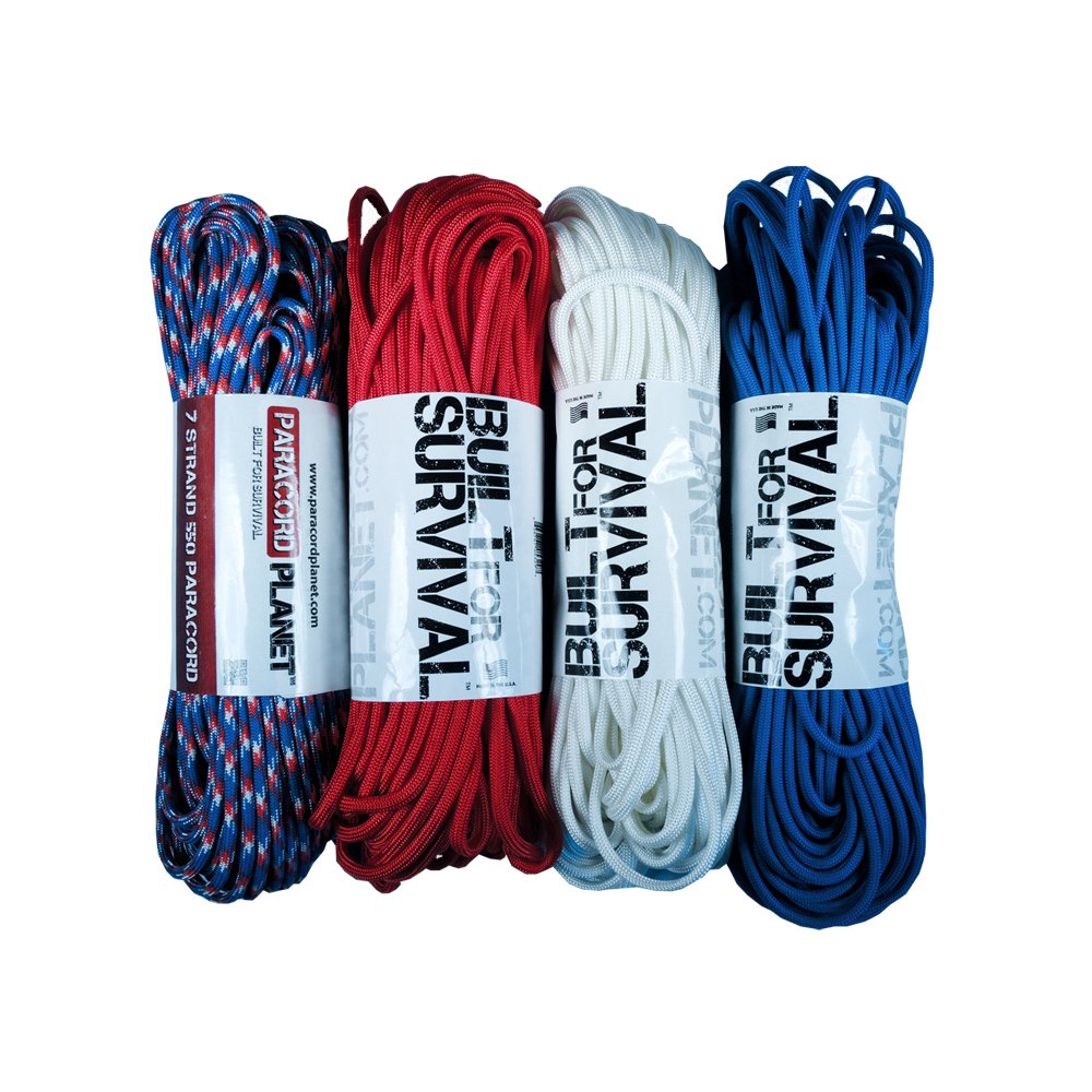 Paracord Planet Confezione 3 Gomitoli Di Cotone 100% – Peso Medio, Colori Rosso, Bianco, Blu Sfumato – Per Uncinetto, Maglia E Macramè