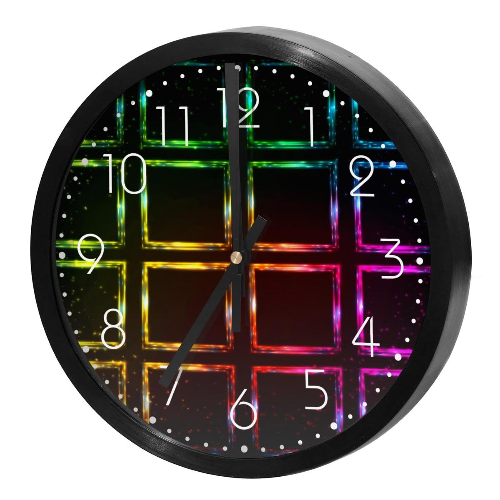 Horloge murale pour cuisine et salon au design arc-en-ciel moderne