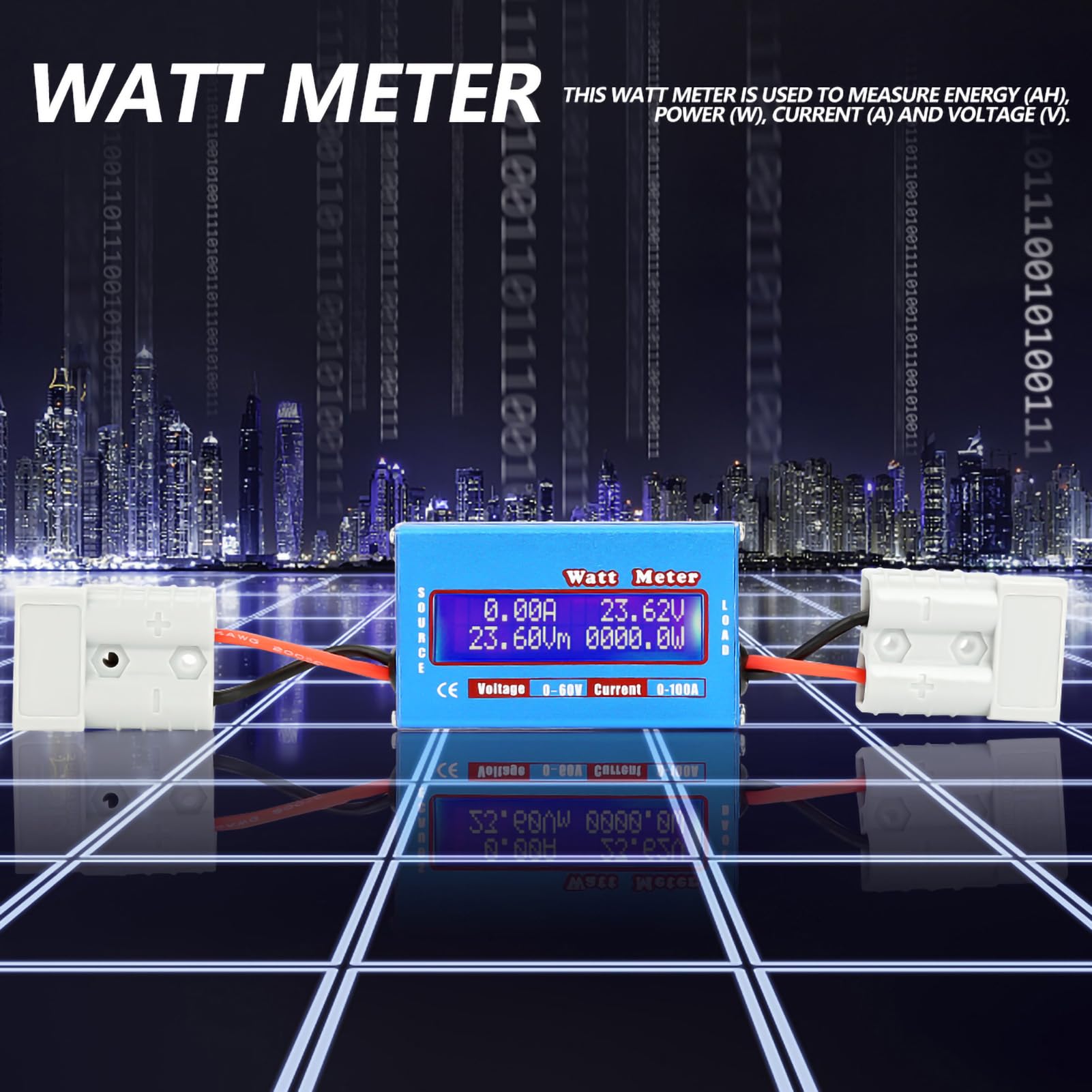 Wattmeter 0-100A 0-60V DC Leistungsanalysator Hochpräzises Watt Volt Ampere-Energiemessgerät-Analysatorwerkzeug