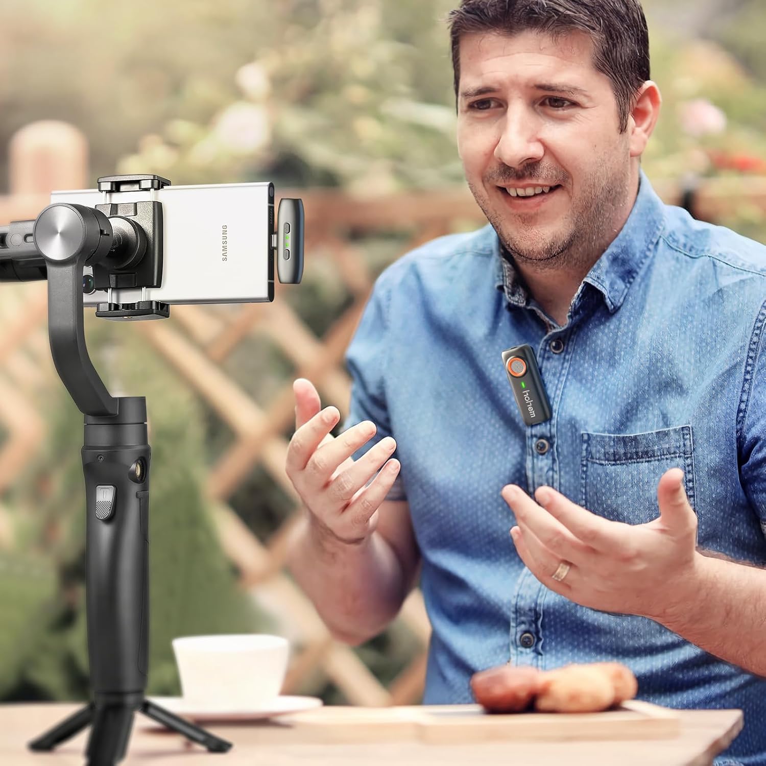 hohem iSteady Mobile Plus Premium Vlogging Combo, 3-Axis Phone Gimbal for Android and iPhone 15,14,13 PRO, 600 °Auto Rotation Phone Gimbal with a hohem Mic for Android (2 TX + 1 RX + Charging Case)