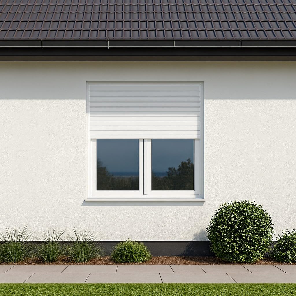 Fenêtre PVC blanc 2 vantaux avec volet roulant à manivelle dimensions tableau H 125 x L 90 cm oscillo battant pour pose en neuf - GEFRADIS - fabrication française