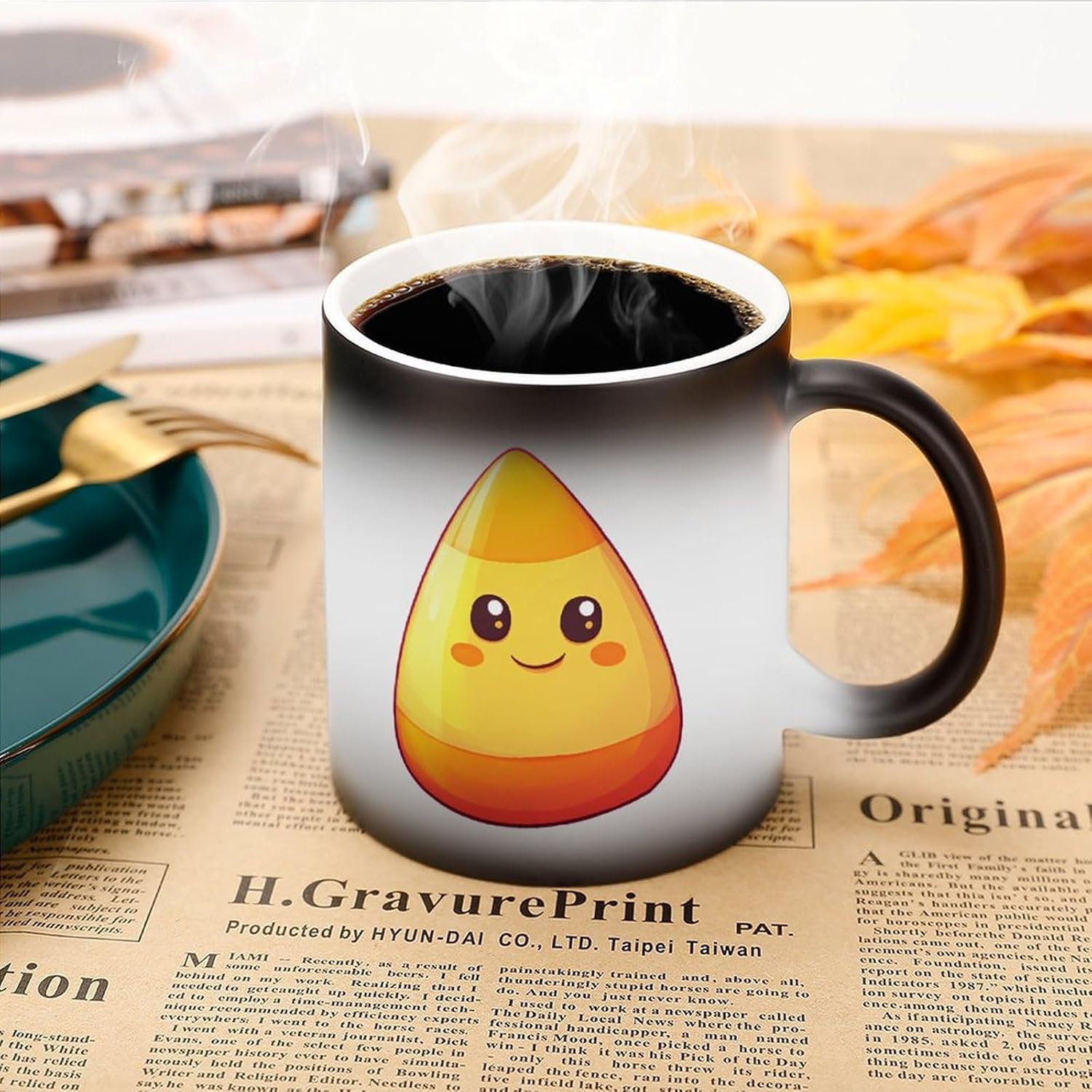 Cute Candy Corn Funny Color Changing Coffee Mug Ceramic Magic Cup Personalized Discoloration Tea Mugs