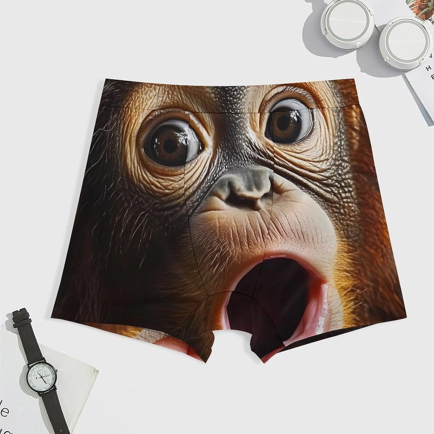 Orangutans Monkeys Big Face Men's Underwear Boxers Briefs for Men Stretch Shorts