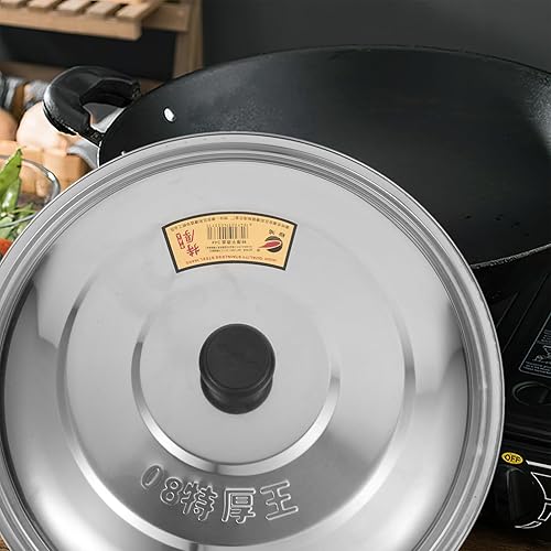 Miniatura 7 de DOITOOL Tapa universal de acero inoxidable para ollas, sartenes y sartenes, 13 pulgadas de repuesto para sartén con perilla para cocina del hogar