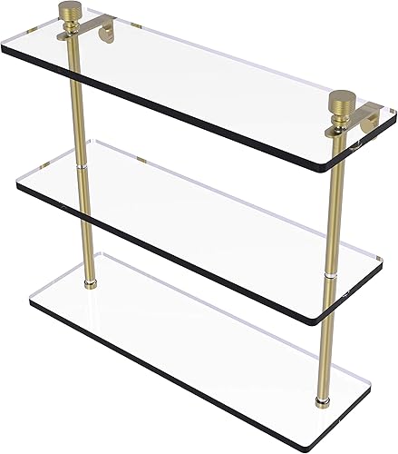 Miniatura 4 de Allied Brass FT-522 Foxtrot Collection Estante de cristal triple de 22.0in, bronce aceitado