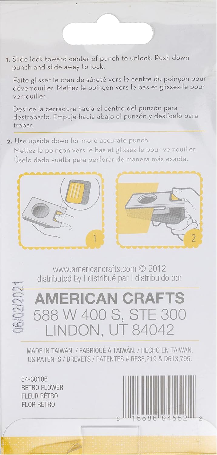 EK Tools Retro Flower Punch, Large Paper Punch, Craft Hole Punch, for Scrapbooking, Handmade Card-Making, Invitations, Decorations, Gift Tags.