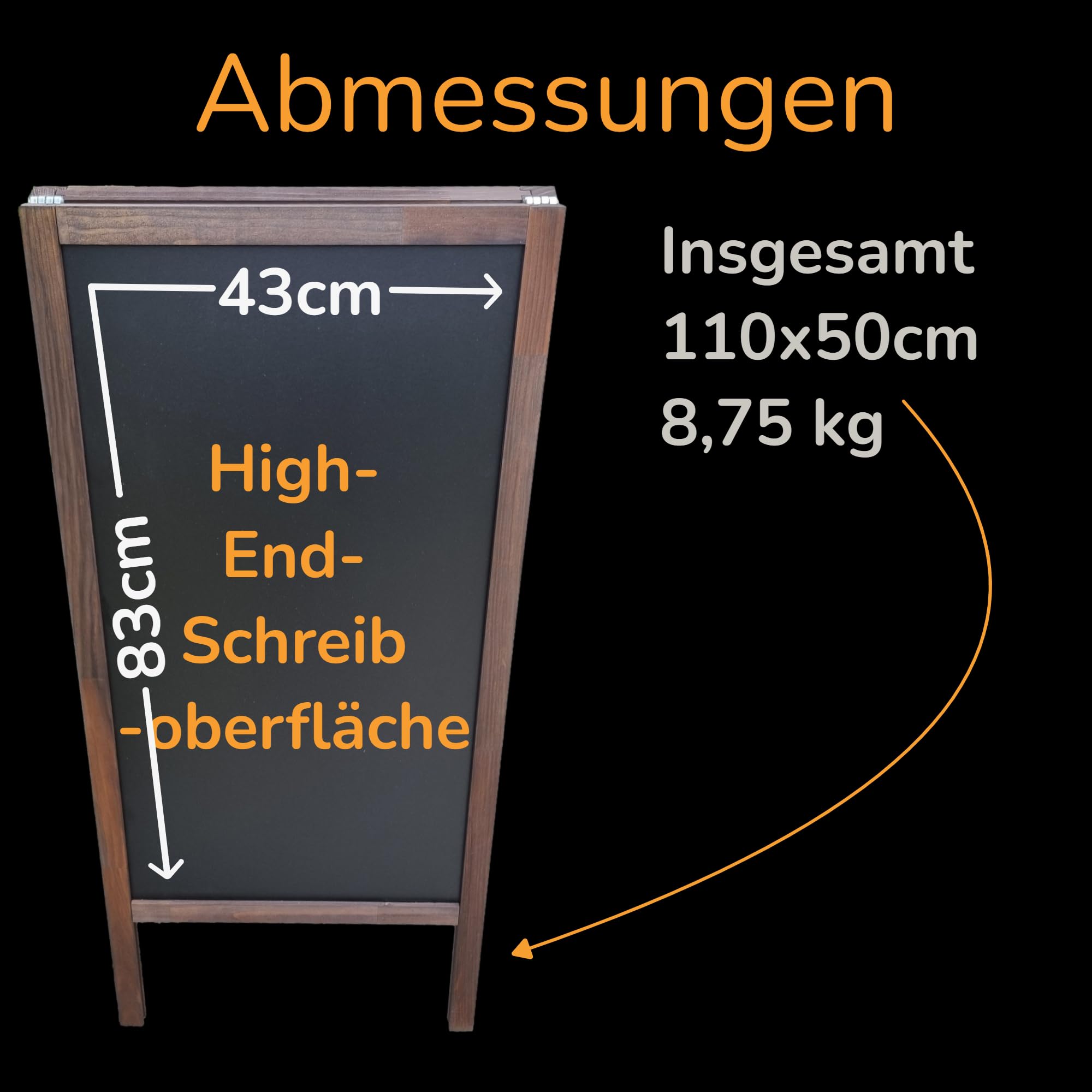 Kundenstopper Outdoor Wetterfest, Kreidetafel Aufsteller, Werbeaufsteller, Tafel Aufsteller