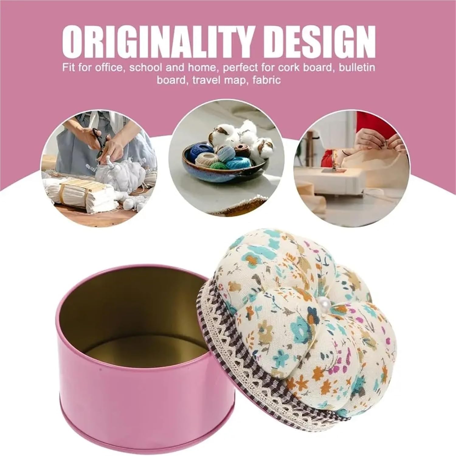 Pin Cushion Needle Box 5 Pcs Button Storage Sewing Pin Cushion Craft Box Handcraft Needlework Needle Holder(Colore)
