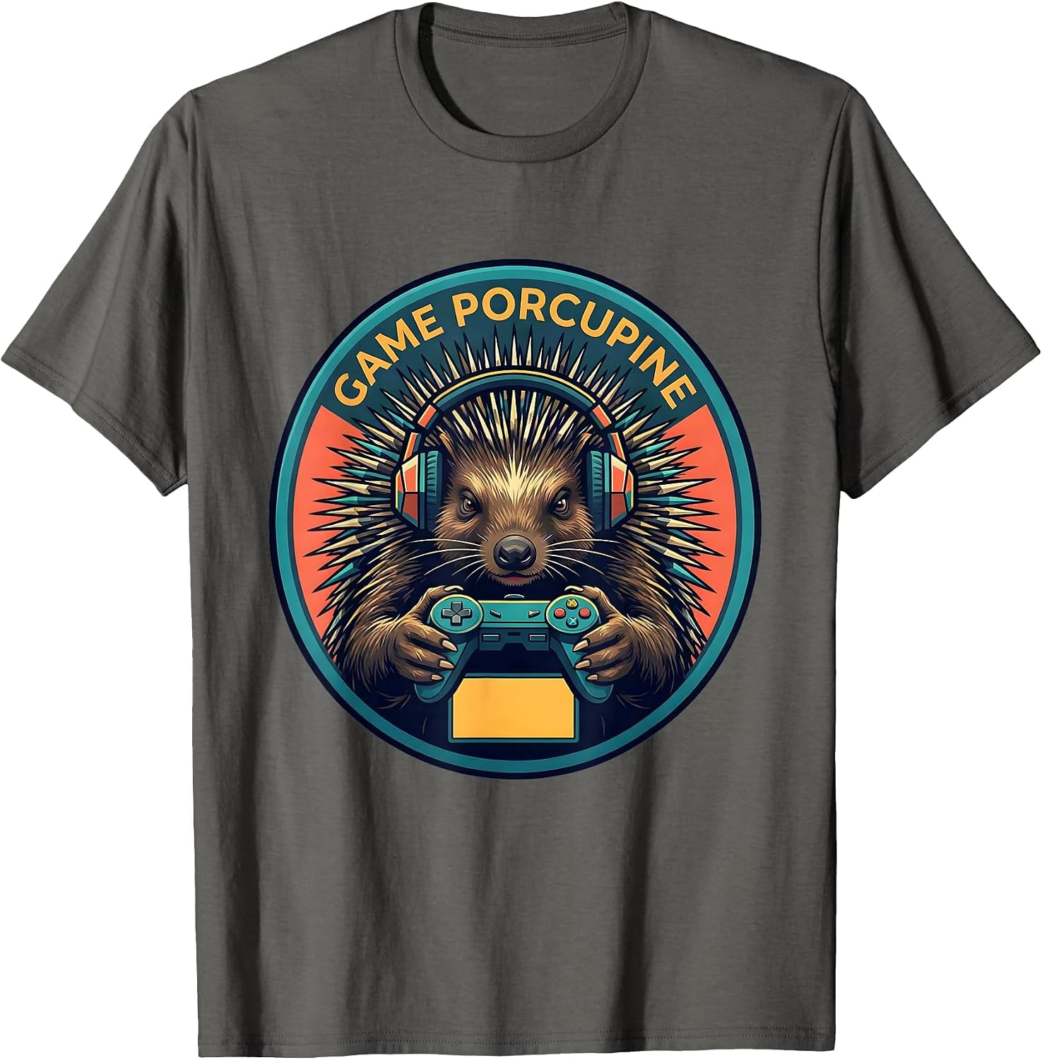 Men's Game Porcupine Funny Anime Gamer Otaku Novelty Gift T-Shirt