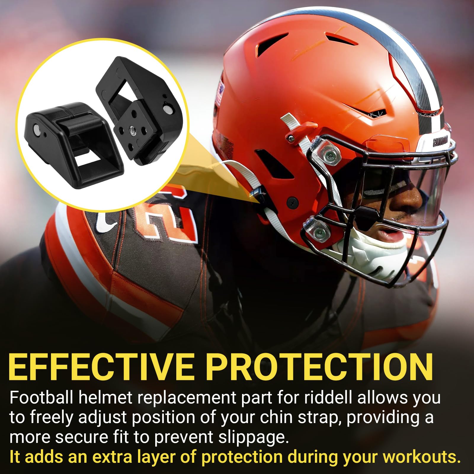 Football Helmet Chinstrap Part Kit for Riddell Speedflex, Including Football Helmet Thumb Screws & Chin Strap Cam Lock Housings for Riddell Youth & Adult Facemask Chinstrap Parts : Sports &