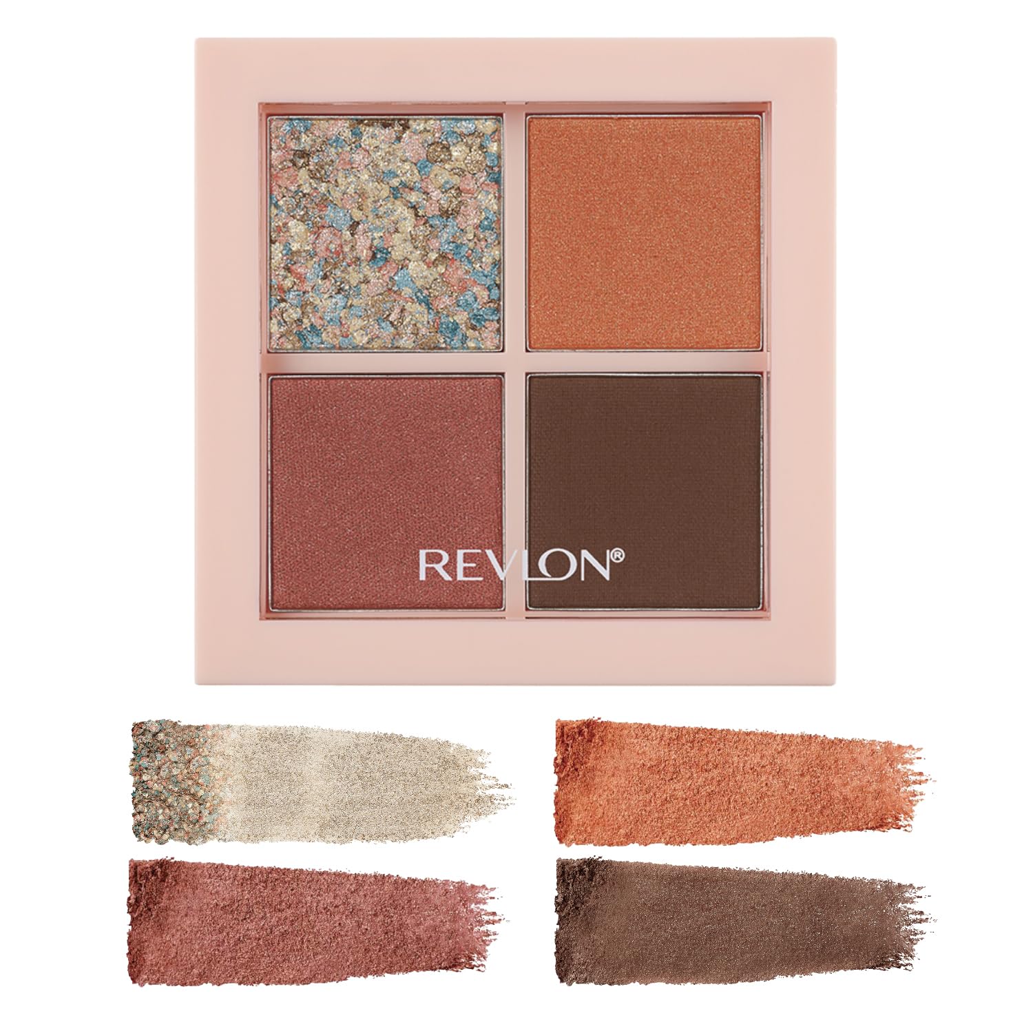 Revlon Dazzle Eyeshadow Quad 011 Sand Dune Color Image: Brick Terracotta Developed in Japan 0.11 oz (3.0 g) Eye Shadow Palette : Beauty