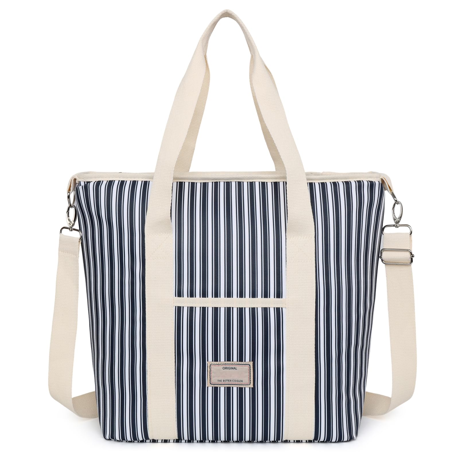 Nanxson 9L/15L/29L Large Insulated Lunch Bag for Women Adult Reusable Leakproof Picnic Lunch Box Freezable Cooler Tote Bag (29L,B-Navy Stripe)