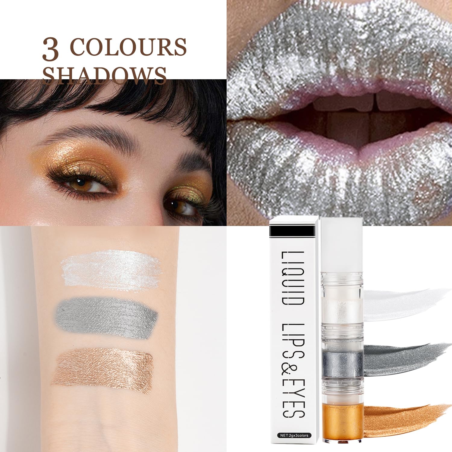 Three-Tone Liquid Glitter Eyeshadow - Image 3