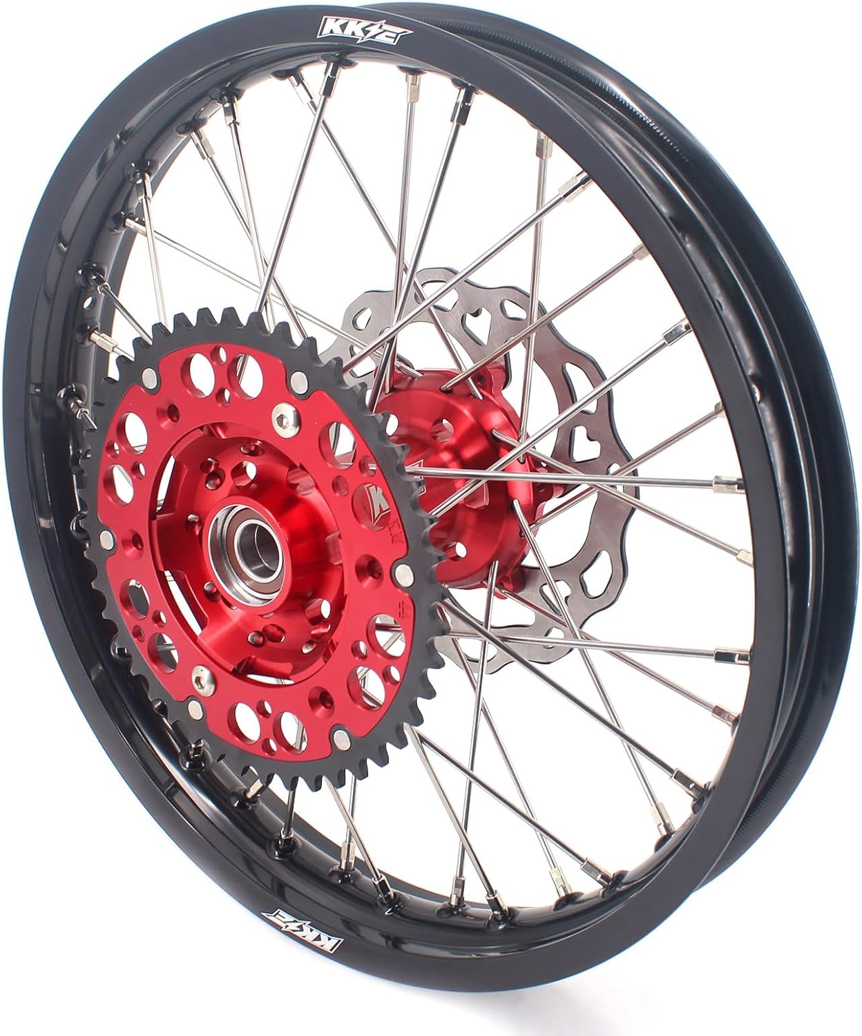 KKE 1.6 * 21/2.15 * 18 Wheel Fit KTM All Model 125-530CC 2003-2026 EXC/EXC-F/SX/SX F/XC/XCF/XCW/XCF-W Enduro Motorcycle Wheels Rims Set with 260MM Front Disc 220MM Rear Disc Red