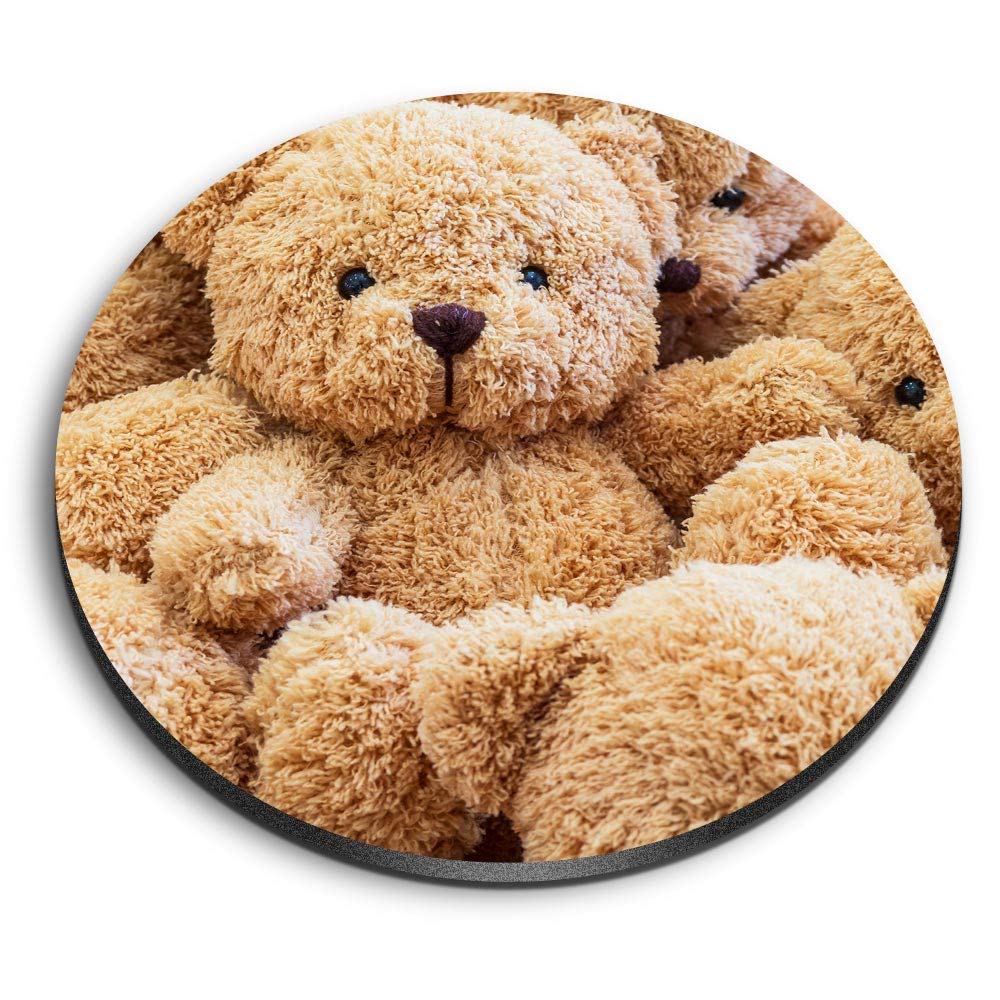 Destination Vinyl Ltd Multicolor 1 X Round Mdf Magnet - Teddy Bear Toys Kids Childrens 21412