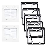 VCELINK Brush Wall Plate with Mounting Bracket, 2 Gang Pass Through Wire Hider for Cable Management, Ethernet Cables, HDMI Cables and Home Theater Systems