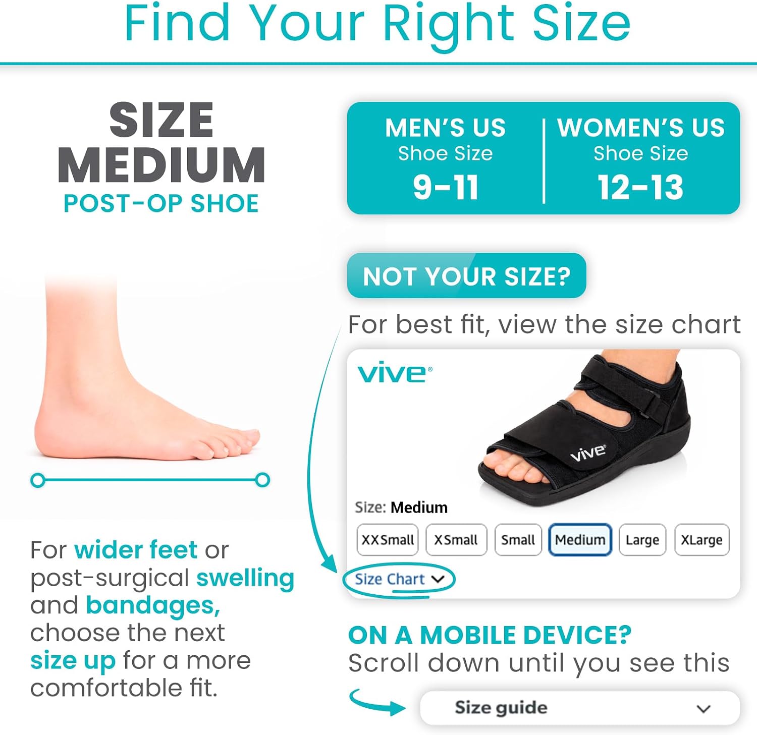 Vive Post Op Shoe - Lightweight Medical Walking Boot with Adjustable Strap image 3