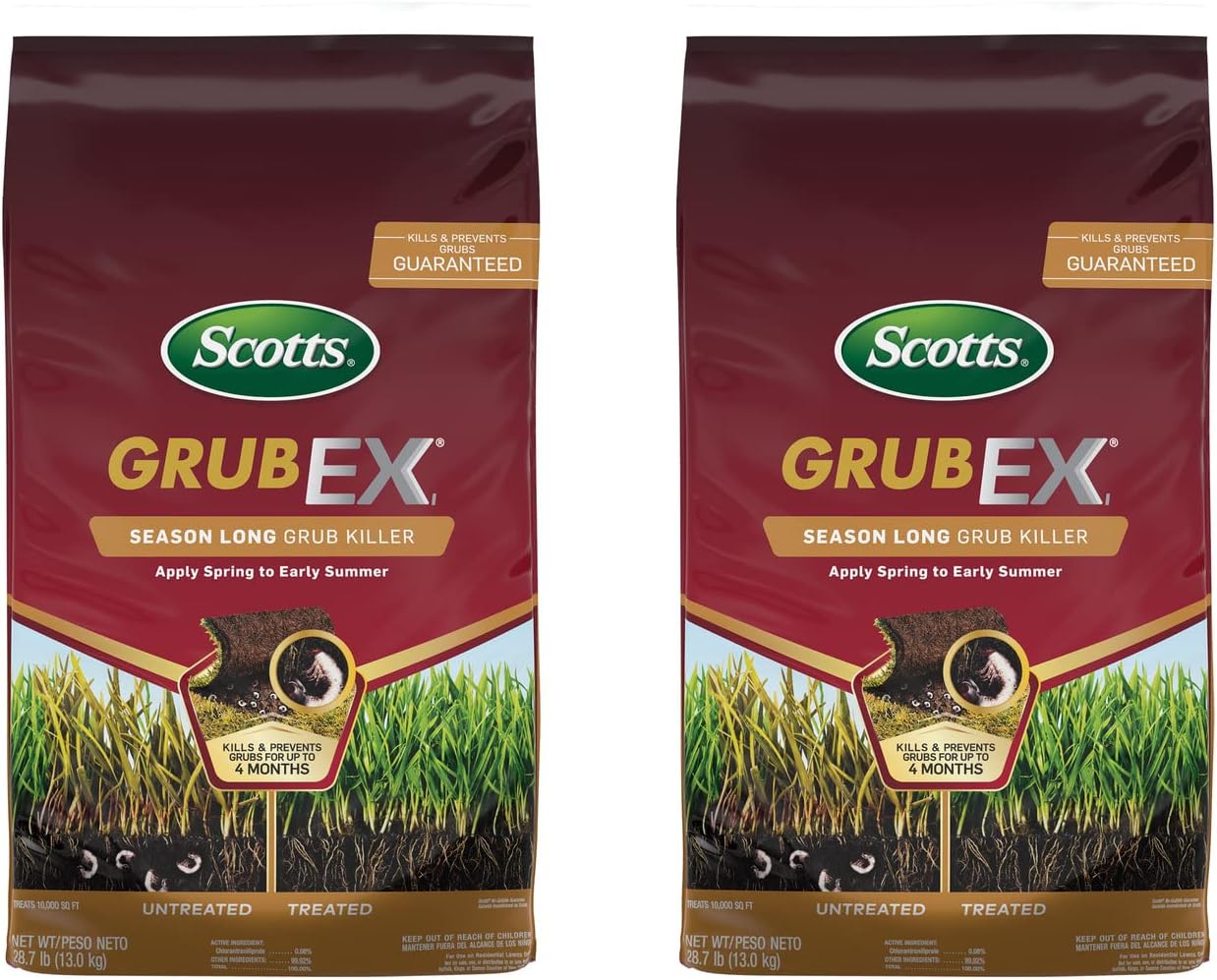 - GrubEx1 Season Long Grub Killer - Kills and Prevents for Up to 4 Months, Treats 10,000 sq. ft. (2-Pack)