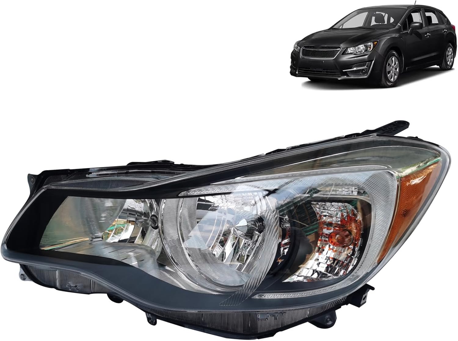 Front Headlight for 2015 2016 Subaru Impreza Halogen Headlight, 84001FJ330, SU2502155 Front Headlamp Automotive Replacement Assembly (Left Side)