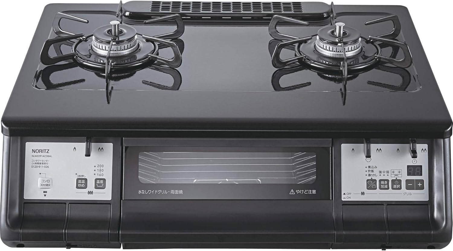 ノーリツ テーブルコンロ プロパンガス用 NLW2294ACDBAR ホーロートップ 無水両面焼グリル 標準サイズ59cmタイプ(右