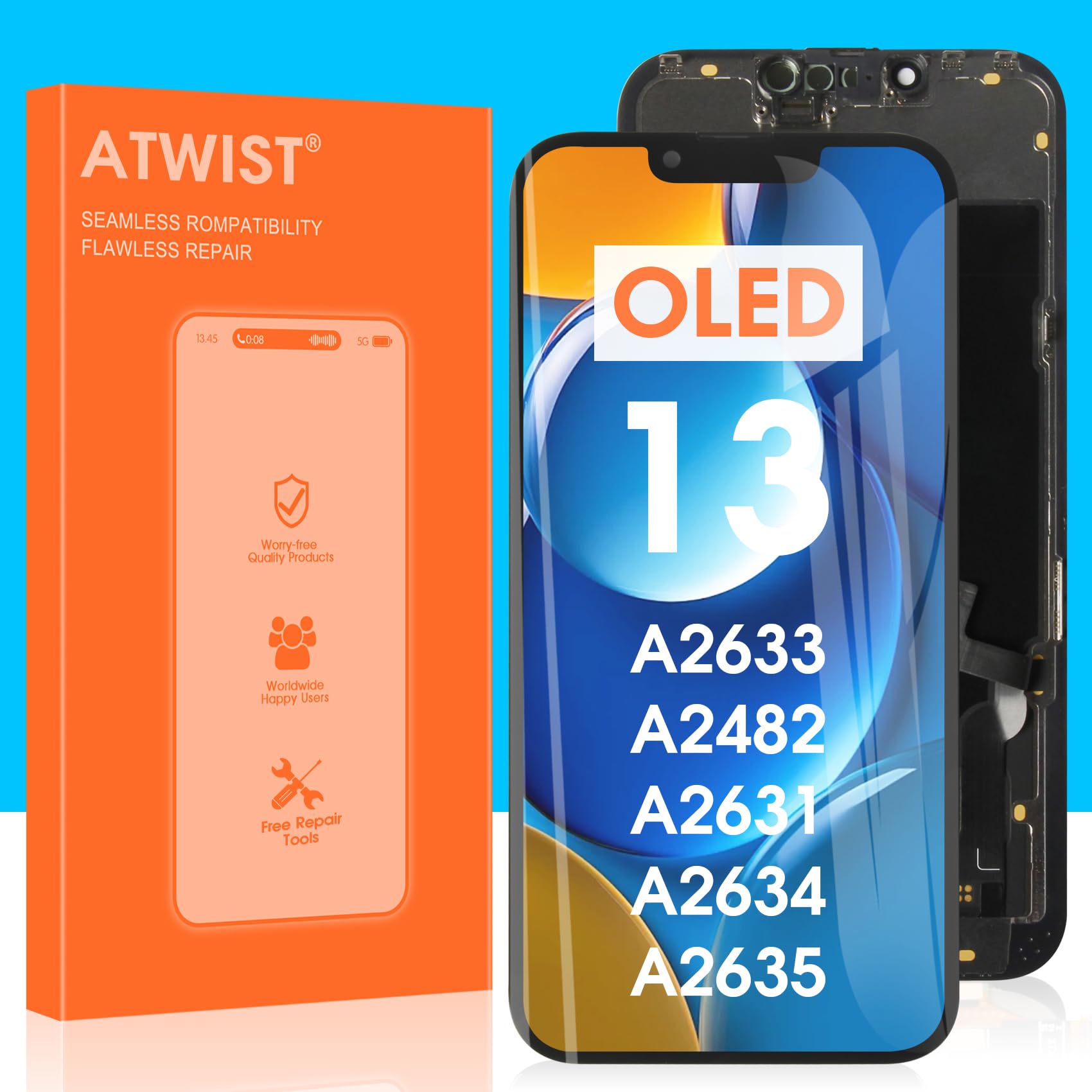 Schermo Iphone 13 Display LCD OLED Premontato Per IPhone 13, Con - Foto 4