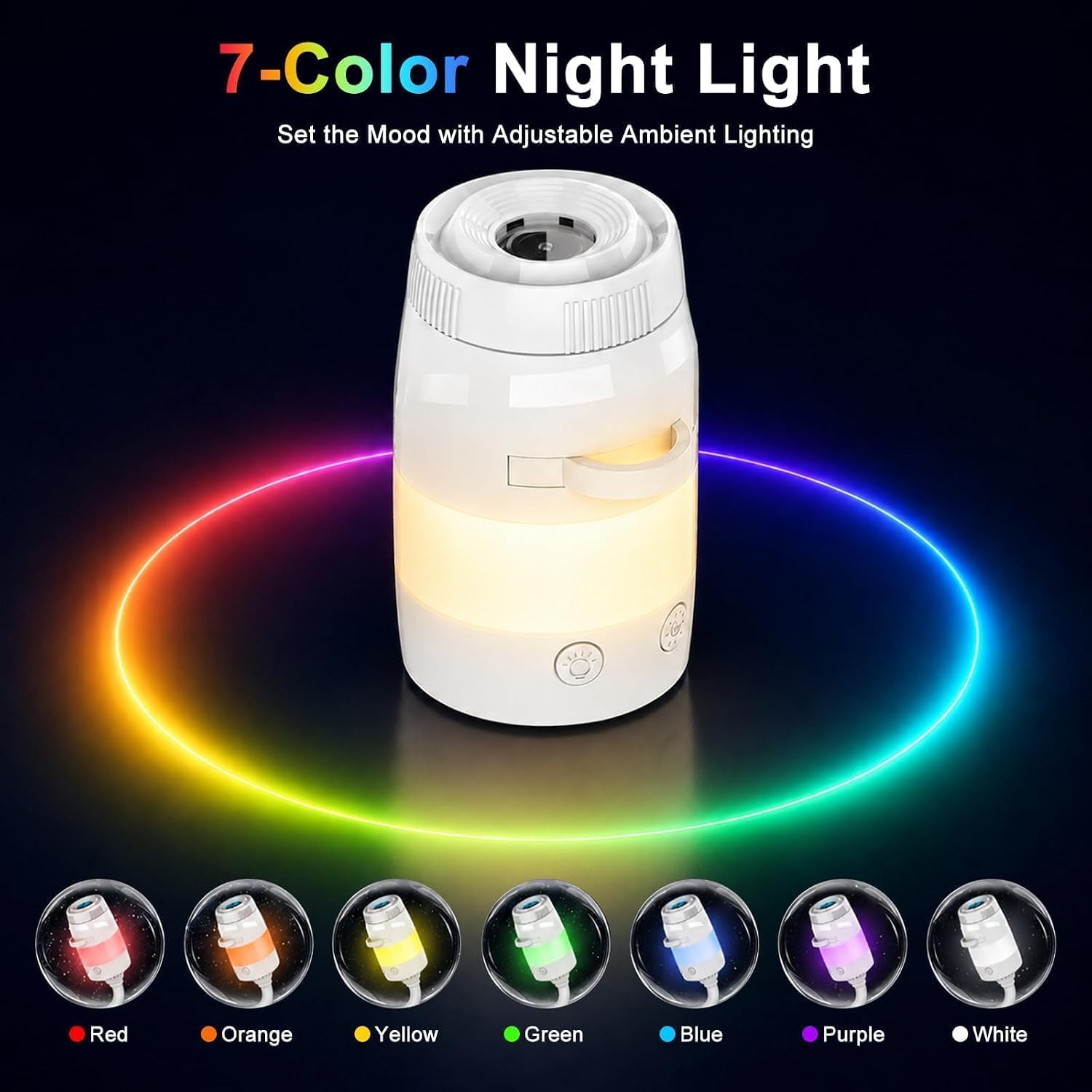 2-in-1 Galaxy Projector Night Light with 13 Films, USB Star Projector