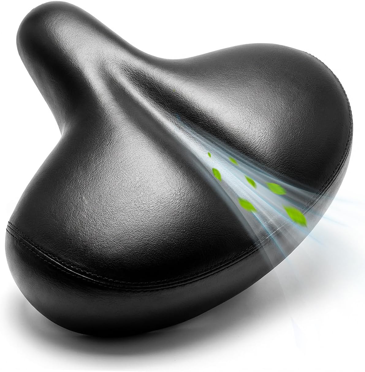 Oversized Bike Seat, Comfort Bike Seat Cushion with Ergonomic Design, Breathable, Waterproof Wide Bicycle Seat, Bike Saddle Replacement for Exercise Bikes, Mountain & E Bikes, Bike Accessories