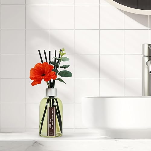 Miniatura 5 de Aronica Flower Diffuser Home Sense, Deodorant for Bathroom Oil Diffuser, Grapefruit Air Fresheners for Home, Scented Diffusers with Sticks, Red Reed