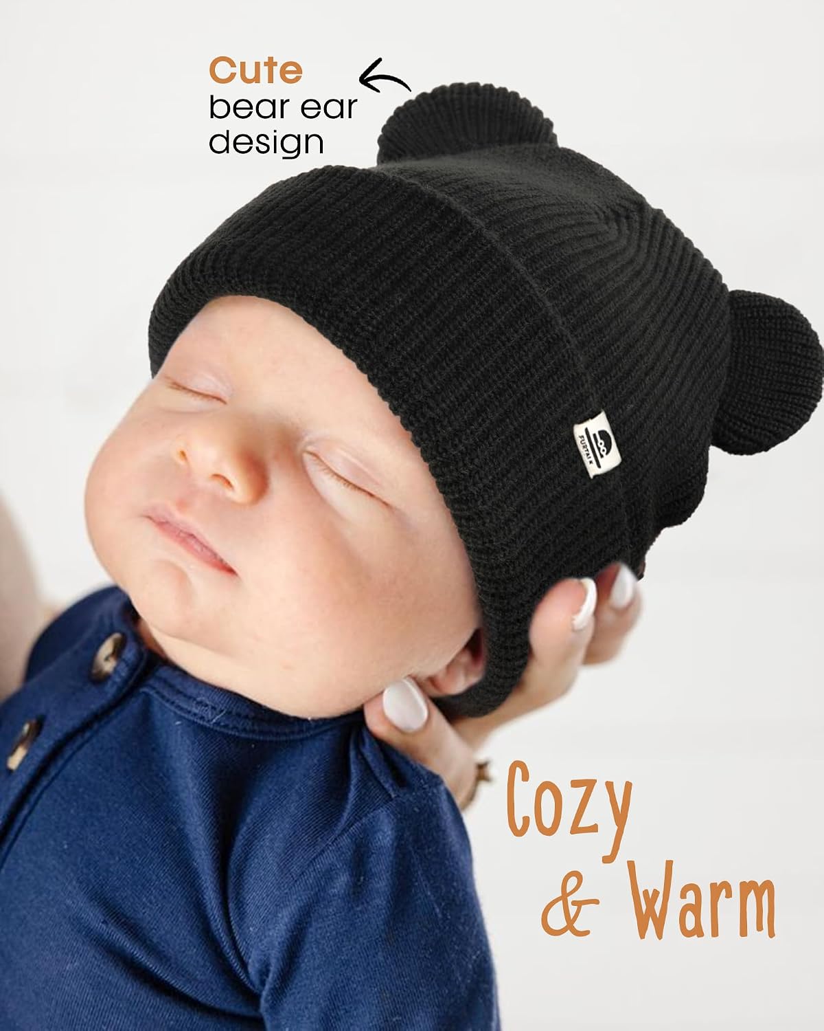 FURTALK Toddler Beanie Baby Boys Girls Winter Hat with Bear Ear for Kids Soft Knitted Hats