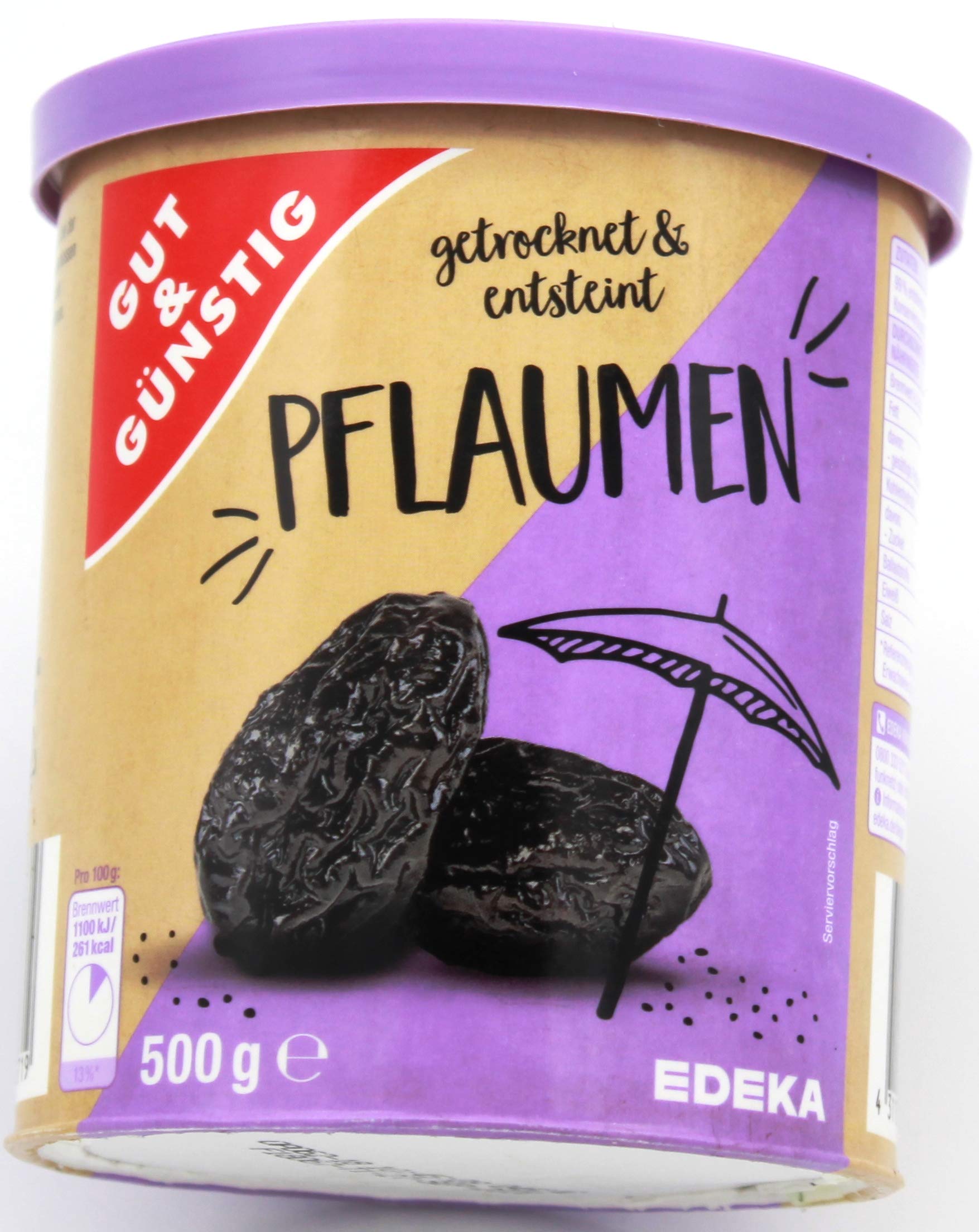 Gut & Günstig Trockenpflaumen, 12er Pack (12 x 500g)