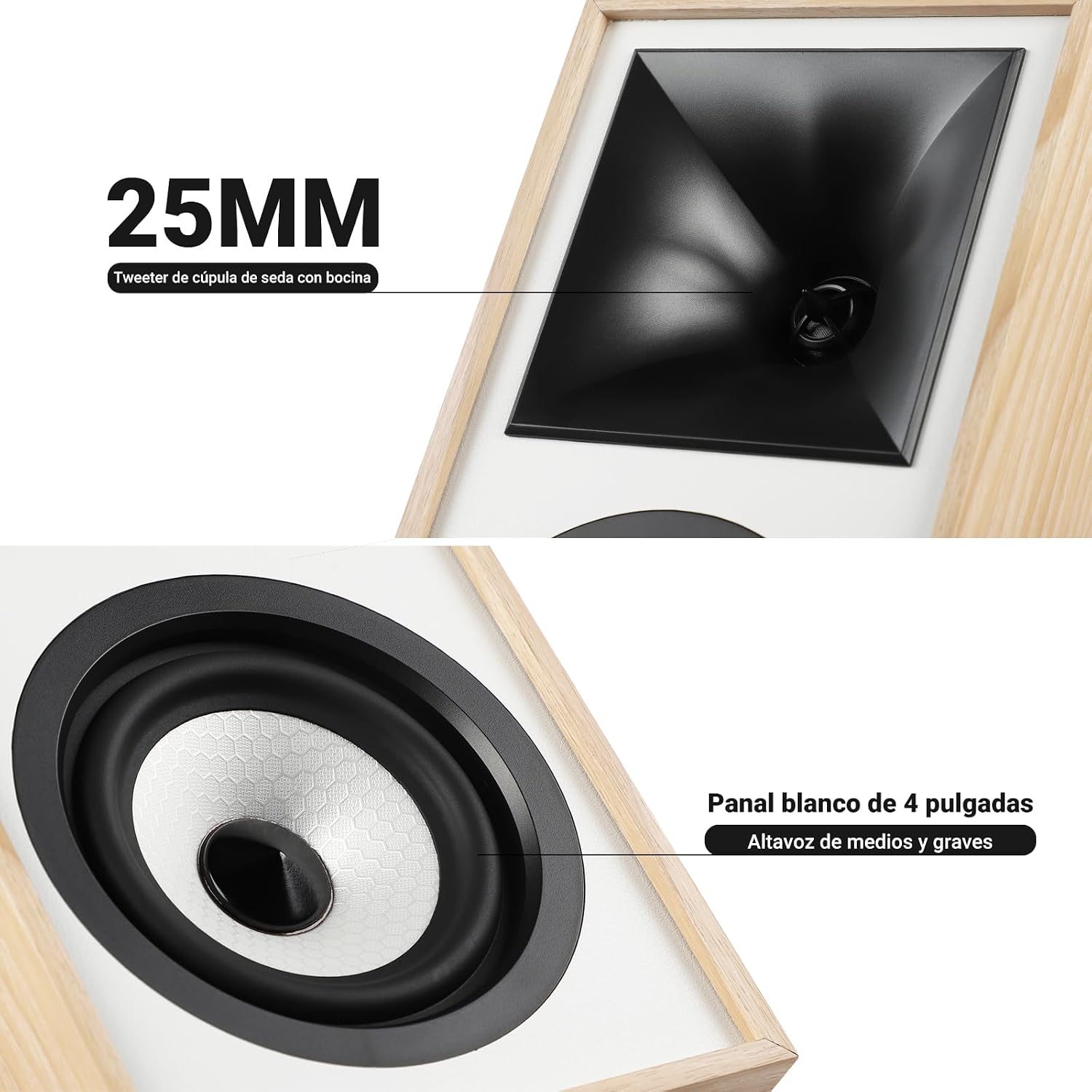 Close-up of AIYIMA S4000 tweeter and woofer