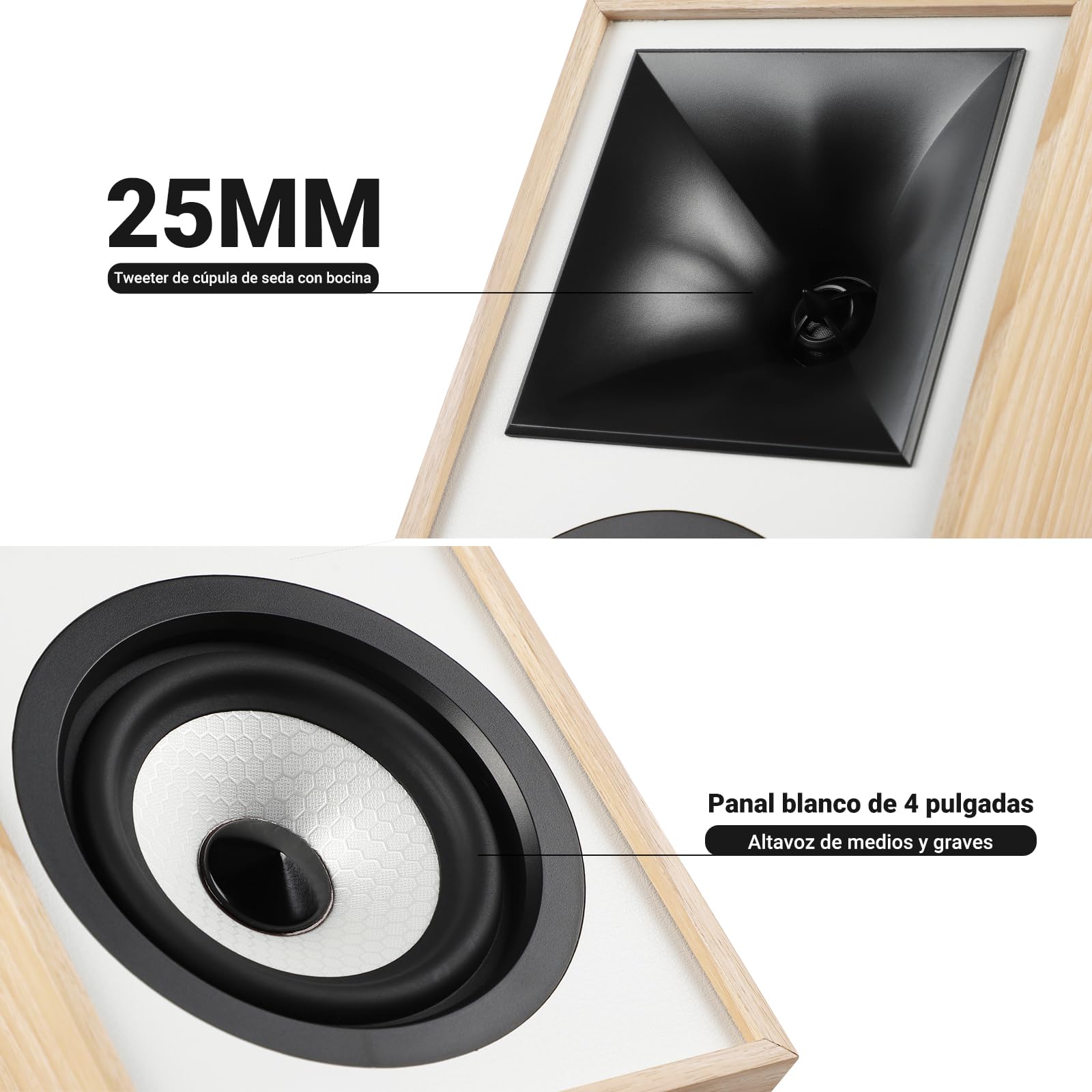 AIYIMA S4000 Monitores de Estudio Activos 4" 80 W RMS XLR/TRS/RCA