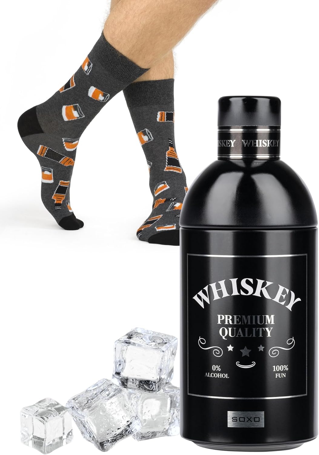 soxo Whisky Socks Men Funny Gifts Mens Cotton Sock Colourful Funky Gift Men's Presents 7.5-11.5 1-3 Pairs