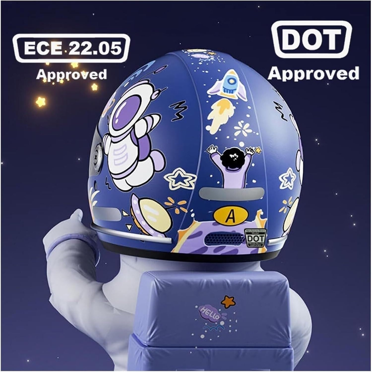DOT Approved Cool Full Face Dirt-Bike Helmets for Boys Girls, Kids Youth Child Electric Motorcycle Helmet, Go-Kart Scooter Cruiser Moped ATV Helmets with Visor