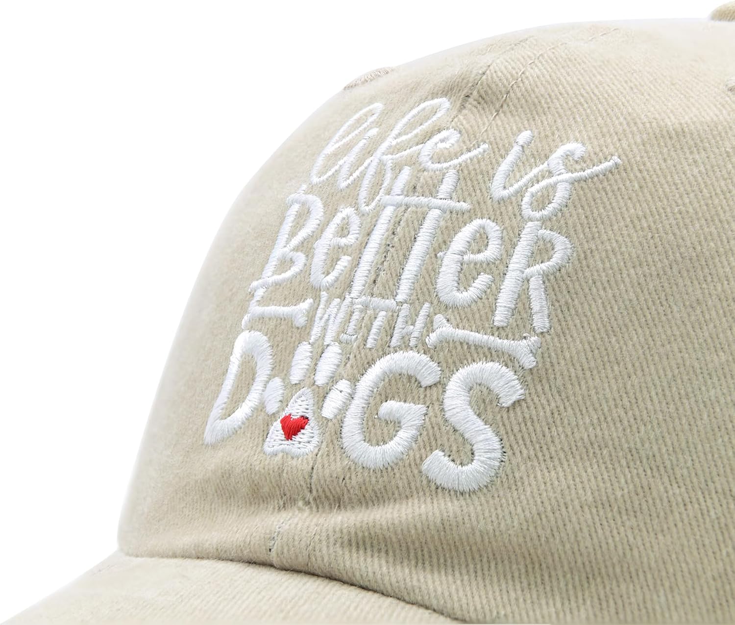 Dog Mom Gifts for Women, Embroidered Life is Better with Dogs Hat, Adjustable Cotton Baseball Cap for Dog Lovers - Image 4