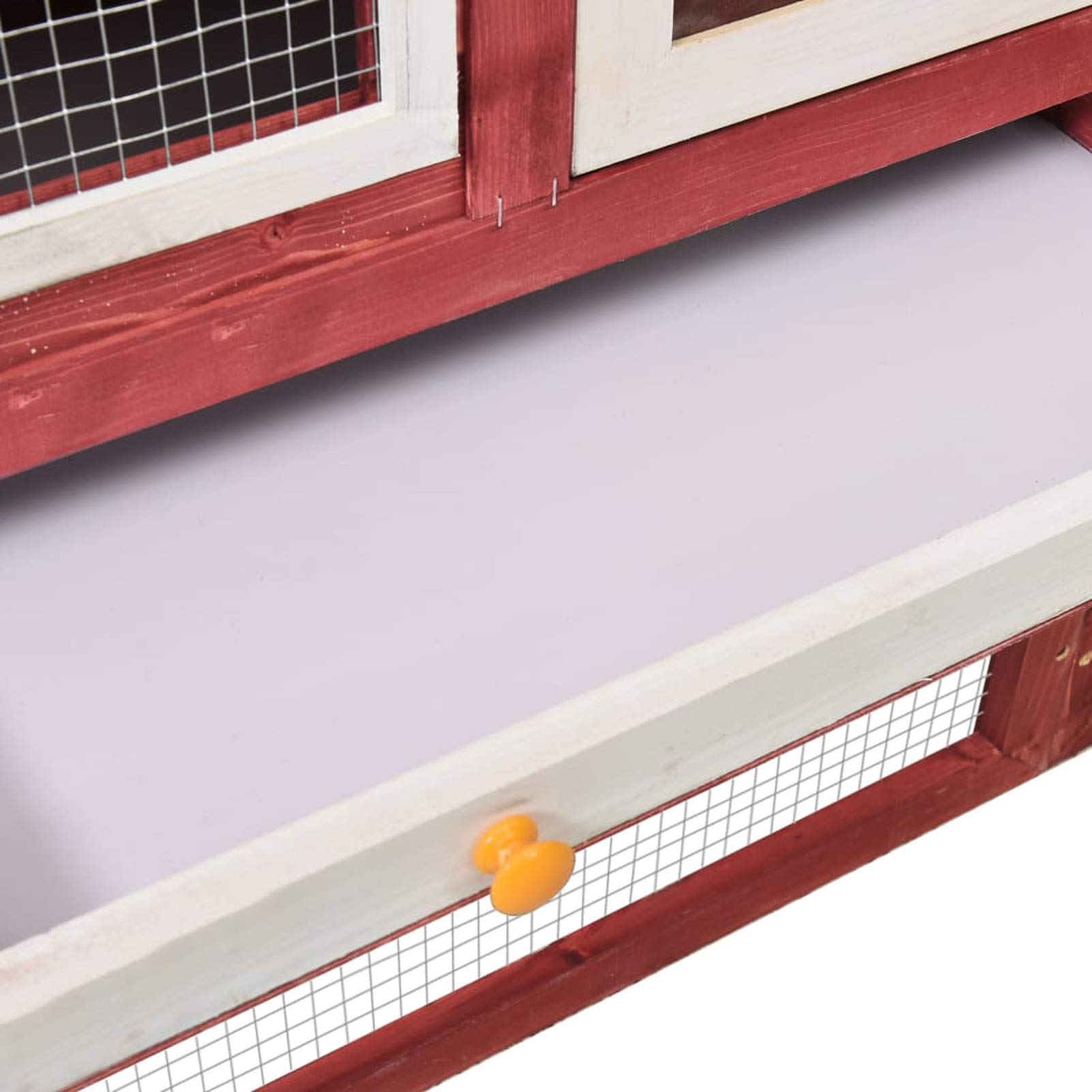 Conejera, XIAOGUANG Jaula Cobaya, Jaulas para Conejos, Jaula Hamster, Casa Conejo, Casita Conejo, Nido Conejo, de Madera Maciza de Abeto Rojo y Blanco 140x63x120 cm