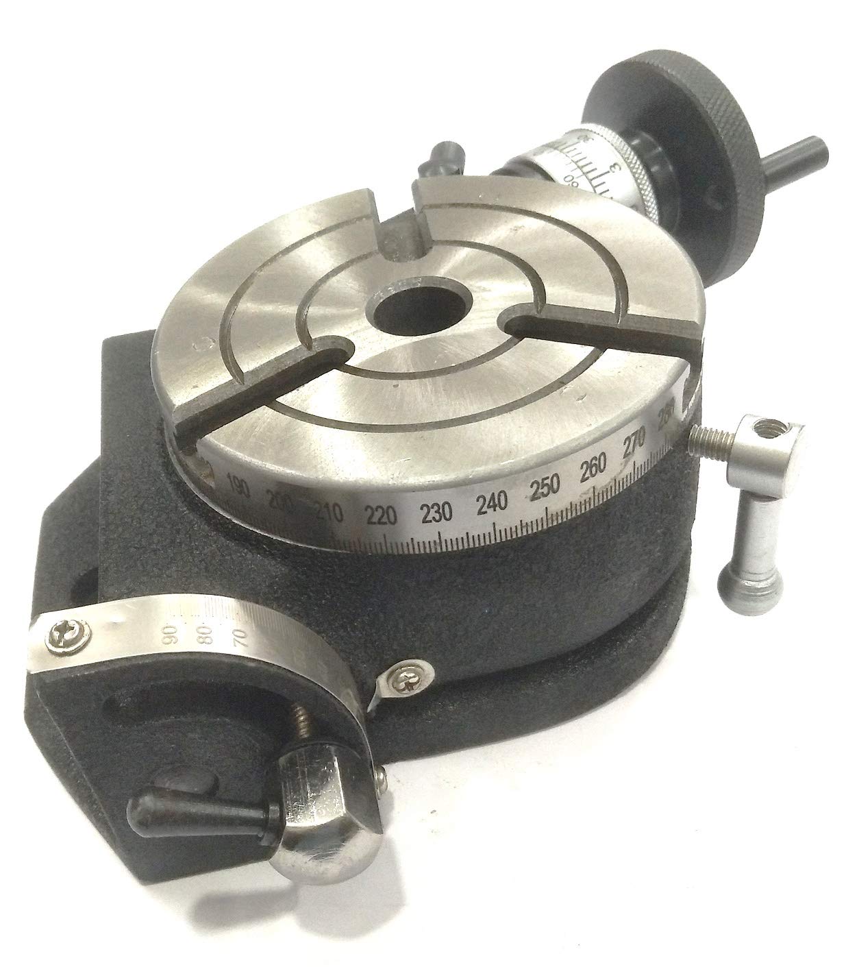 Tavola rotante inclinabile da 100 mm con fresatura a foraggio MT2, strumenti di ingegneria (con mandrino, piastra di divisione, kit morsetto e contropunta)