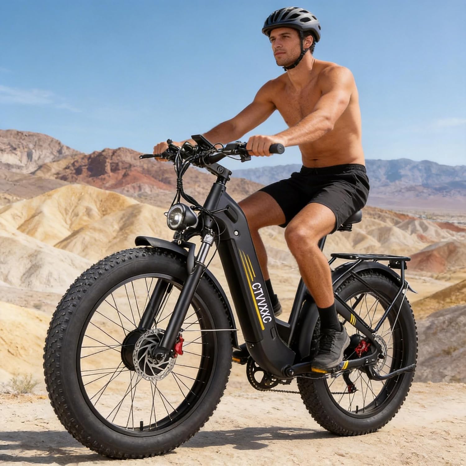 8000W Peak Power Dual Motor Ebike for Adults - Electric Bike 26" Fat Tire, Mountain Ebike 52V 26AH Battery, Max 55Mph, Up to 98Miles, Front Fork Suspension, Commuting Electric Bicycle for All Terrain