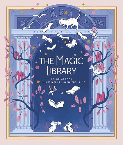 Magic Library: Hardcover adult coloring book featuring thick, high-quality paper