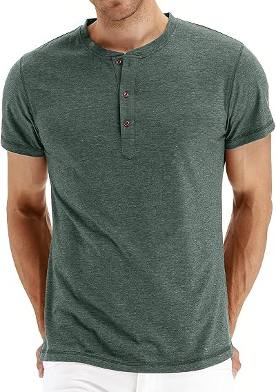 Sailwind Mens Henley T-Shirt Short Sleeve Cotton Casual Shirt